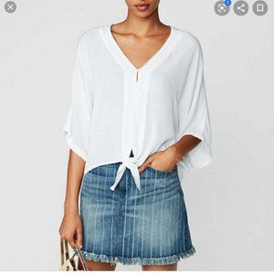 Express tie front short sleeve top